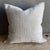 Creamy white hemp rug pillow with original seams. Soft hand, linen blend backing with zipper closure. Spot cleaning is...