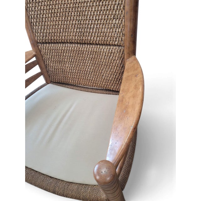 Maitland-Smith British Colonial Cane Lounge Chair & Ottoman, C. 1990 For Sale - Image 12 of 16