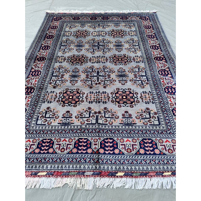 2010s Fine Turkmen Khal Mohammadi Rug, Rare Grey Field - 6'5" X 5'0" For Sale - Image 5 of 13