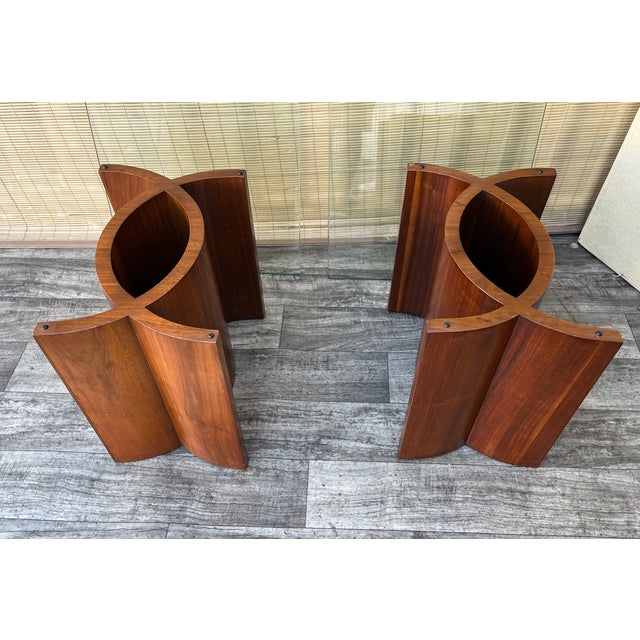 Mid- Century Modern Scandinavian-Style Bent Wood Side Tables With Glass Tops. Circa 1960s For Sale - Image 13 of 18