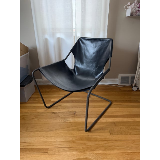 Paulistano Paulo Mendes Da Rocha for Objekto Paulistano Armchair in Black Leather For Sale - Image 4 of 6