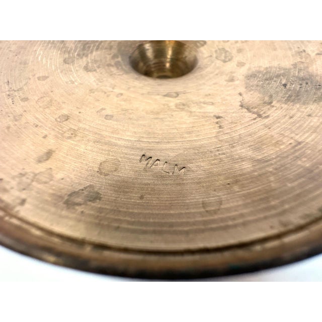 Goldenrod Vintage Danish Brass Footed Pedestal Bowl from Nordisk Malm, 1950s For Sale - Image 8 of 12