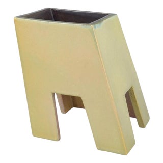 Geometric Stoneware Herb Pot on 4 Legs from Mobach, Holland, 1970s For Sale