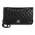 Black Quilted Lambskin Medium Classic Double Flap Bag For Sale