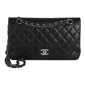 Black Quilted Lambskin Medium Classic Double Flap Bag