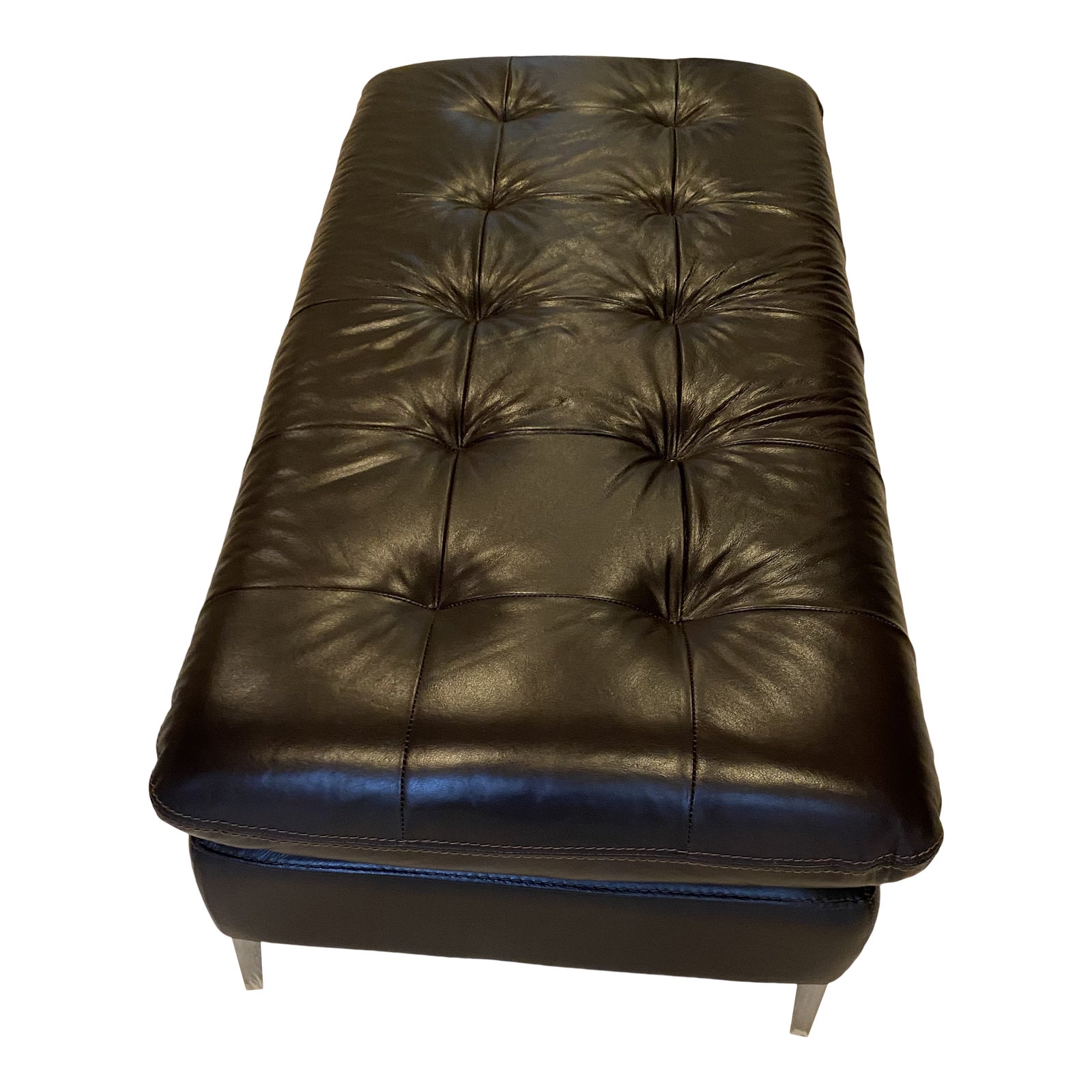 Dark Brown Leather Ottoman Perfect Condition Chairish