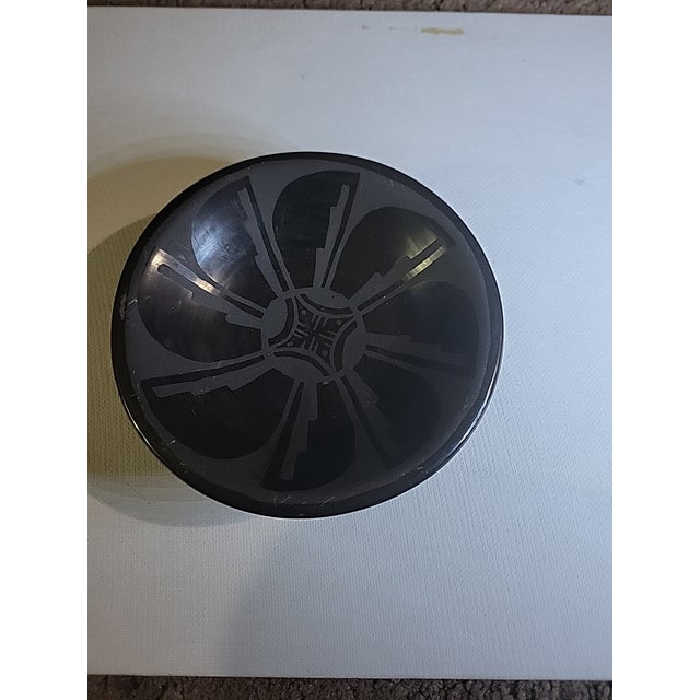 Vintage Celestina San Clara Pueblo Native American Black Carved Bowl This is signed by the artist Celestina and is more...