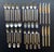 38 pcs of Cambridge Silver "Candellabra" Flatware. The handle is woven similar to the Ralph Lauren "Equestrian" flatware....