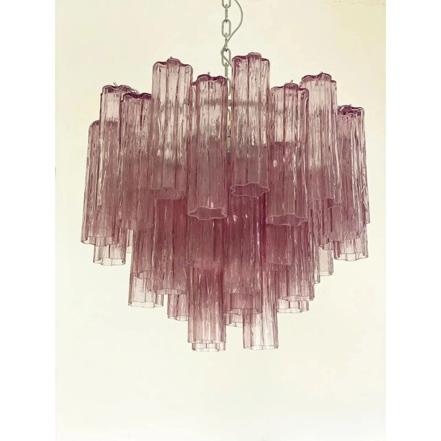 Contemporary Violet-Amethyst Tronchi Murano Glass Chandelier by Simoeng For Sale - Image 3 of 11