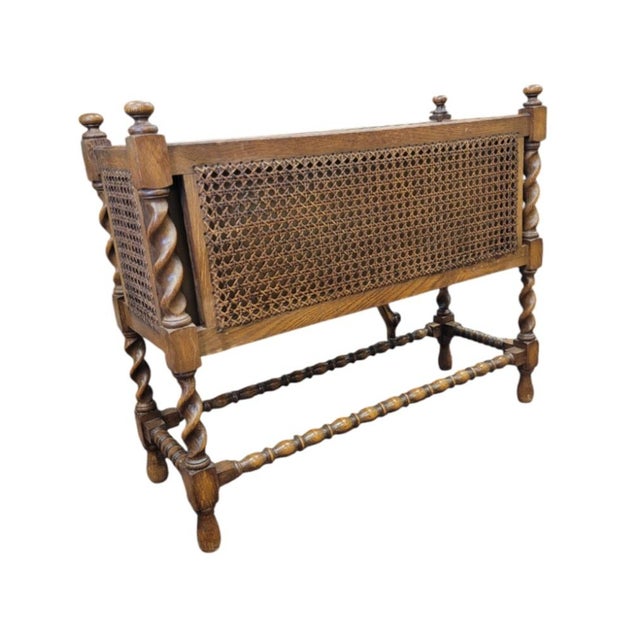 Wood Antique Jacobean Cane and Barly Twist Planter For Sale - Image 7 of 8