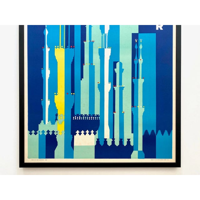 Mid-Century Modern " Egypt Uar " Vintage 1962 Mid Century Modern Silkscreen Print Large Framed Travel Poster For Sale - Image 3 of 13