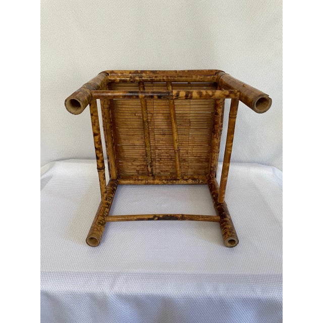 Mid 20th Century Vintage Burnt Bamboo Nesting Plant Stands / Tables - Set of 3 For Sale - Image 5 of 12