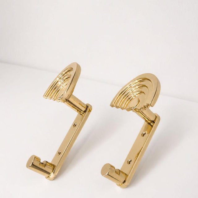 SE 314 Postmodern Brass Wall Hooks Coat Hangers by Ettore Sottsass, Italy, 1985 For Sale - Image 6 of 9