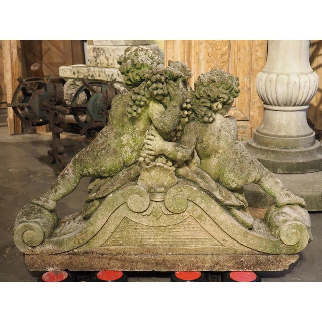 Antique French Reconstituted Stone Fountain Element, Garden Statuary, Circa 1900 For Sale - Image 4 of 12