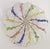 Murano Latticino Ribbon Art Glass Footed Bowl — Multicolor Gold Fleck, Italy For Sale - Image 9 of 14