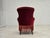 Danish Cocktail Lounge Chair in Cherry-Red Furniture Velour, 1950s For Sale - Image 12 of 17