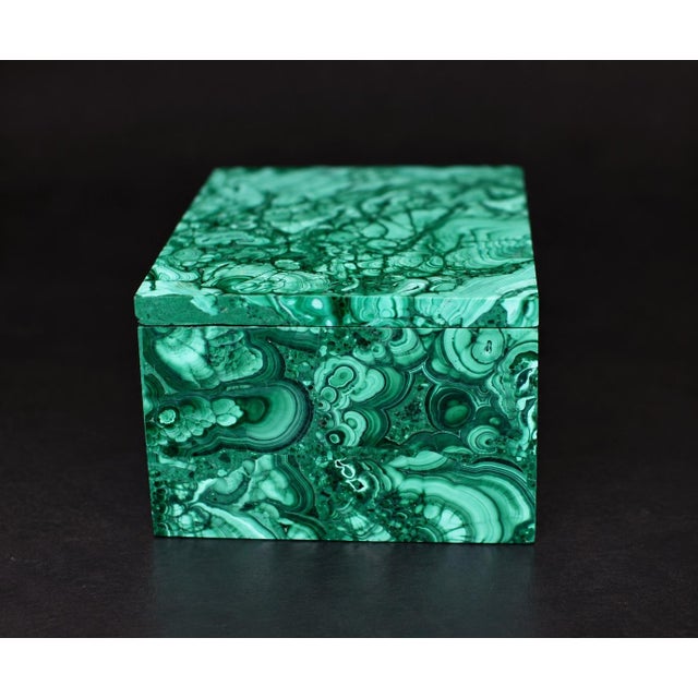 Malachite Box Thorns and Roses Italian Made Gemstone Box For Sale - Image 11 of 15