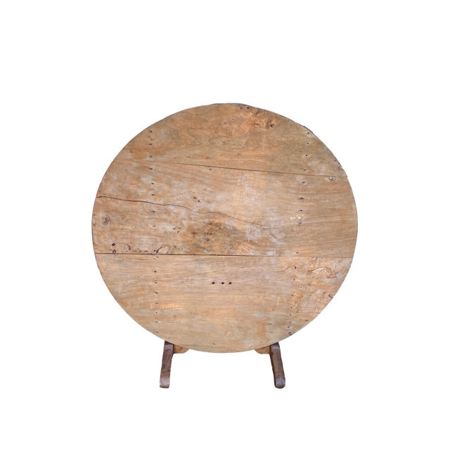 Beige French Bleached Oak Wine Tasting Table For Sale - Image 8 of 12