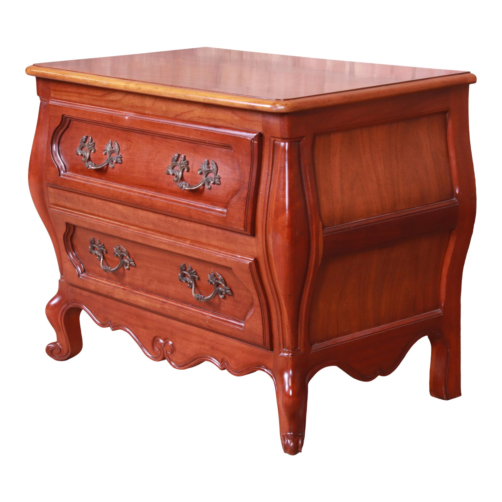 Baker Furniture French Provincial Louis XV Cherry Wood Bombay Chest