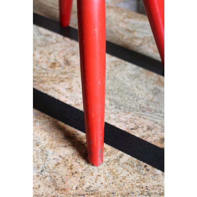 Handmade Red "Keyhole Chair" in the Style of William Fetner For Sale - Image 9 of 9