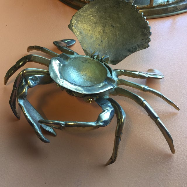 Coastal Brass Crab Ashtray Chairish