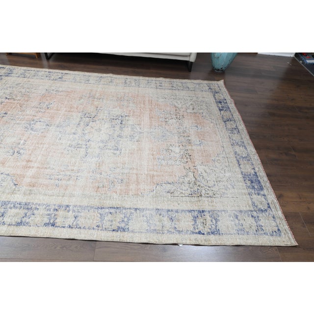 1970s Vintage Persian Handmade Wool Cotton Orange Area Rug For Sale - Image 10 of 11