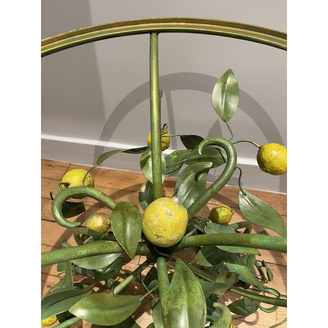 Florentine Painted Tole Lemon Tree Side Table, Italy, 1970s For Sale - Image 11 of 17