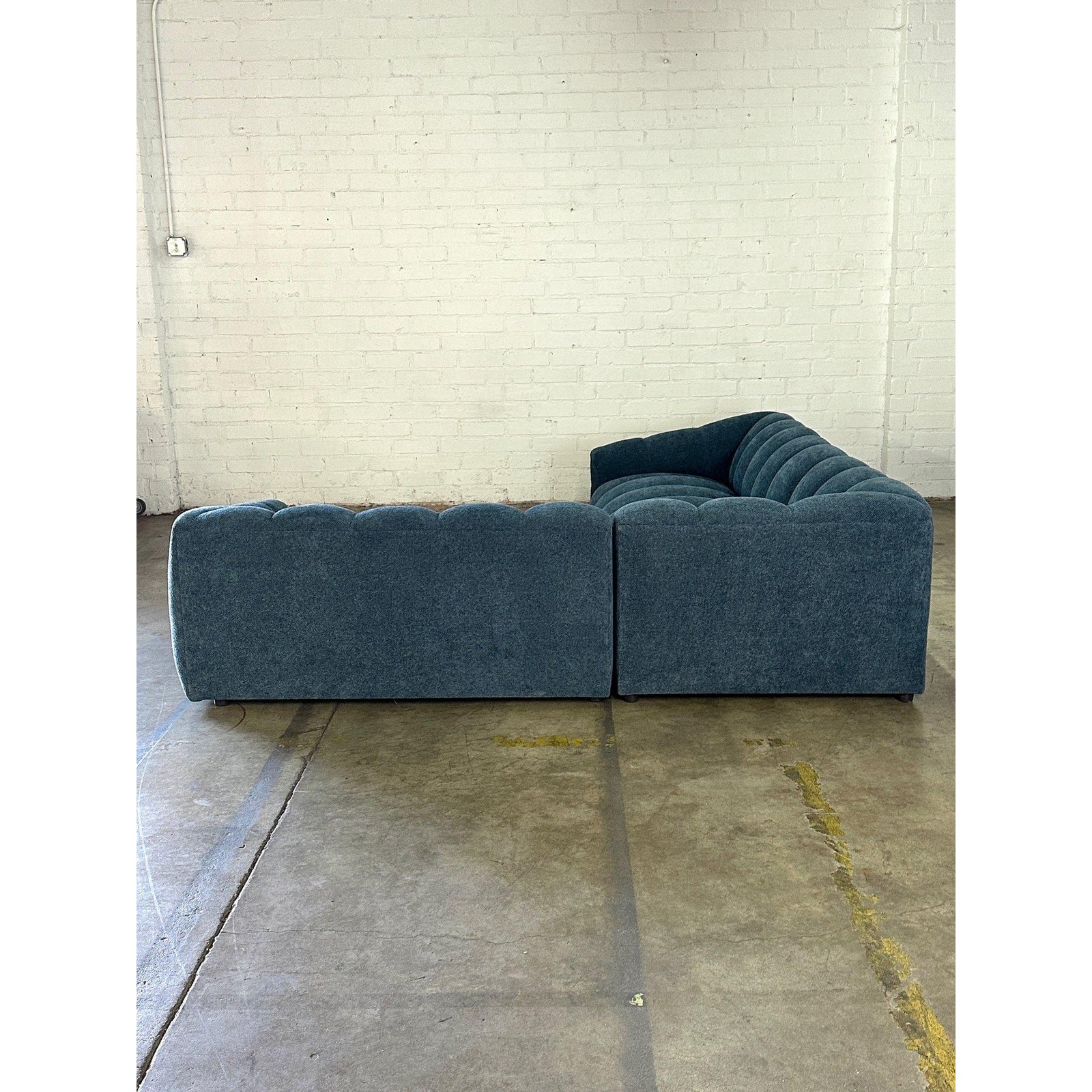 Low Profile Channel Sectional in Blue