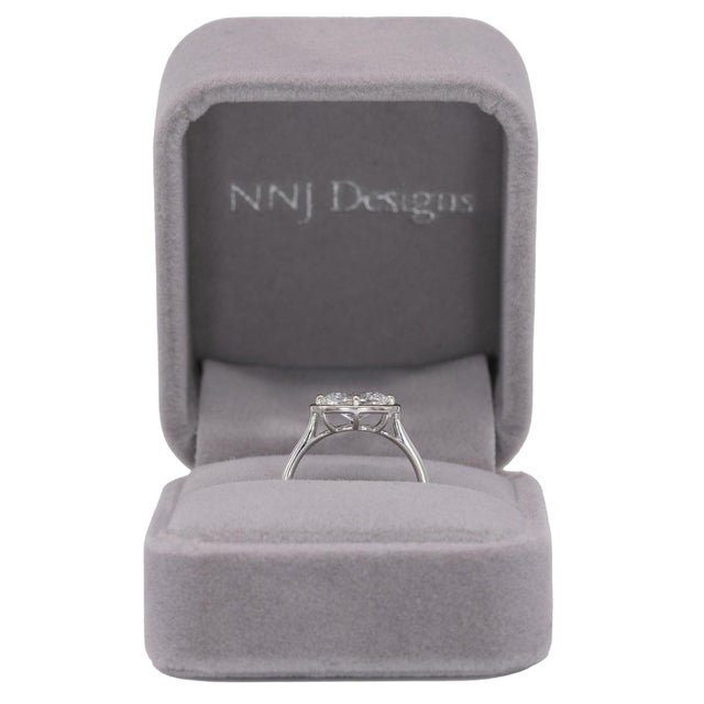 1.5Ct Lab Grown Diamond Engagement Ring With Diamond Accents: Solid 14k Gold, Size 6.75 For Sale - Image 4 of 10