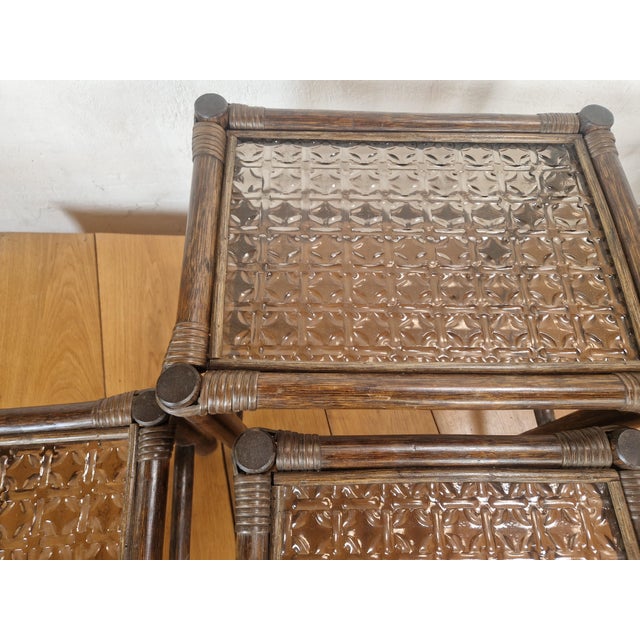 Vintage Manou Bamboo Nesting Tables, 1970s, Set of 3 For Sale - Image 6 of 11
