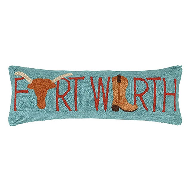 Contemporary Fort Worth with Boot Hook Pillow, 8" x 24" For Sale - Image 3 of 3