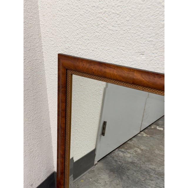 Bespoke Burl Walnut Wall Mirror For Sale - Image 4 of 12