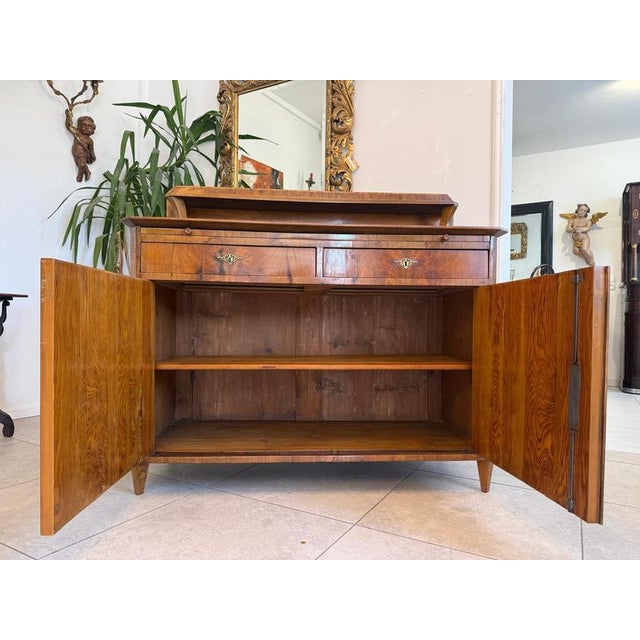 Brown Biedermeier Sideboard in Walnut Veneer, 1900 For Sale - Image 8 of 17