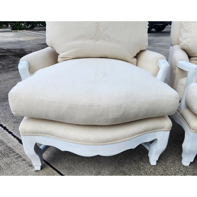 1990s A. Rudin Palm Beach Regency Lounge Chairs Pair For Sale - Image 9 of 16