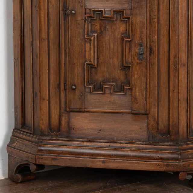 Antique Swedish Dark Pine Corner Cabinet Cupboard, Circa 1800 For Sale - Image 12 of 13