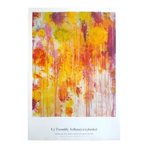 Cy Twombly Foundation " in Beauty It Is Finished " Abstract Expressionist Lithograph Print Large Exhibition Poster
