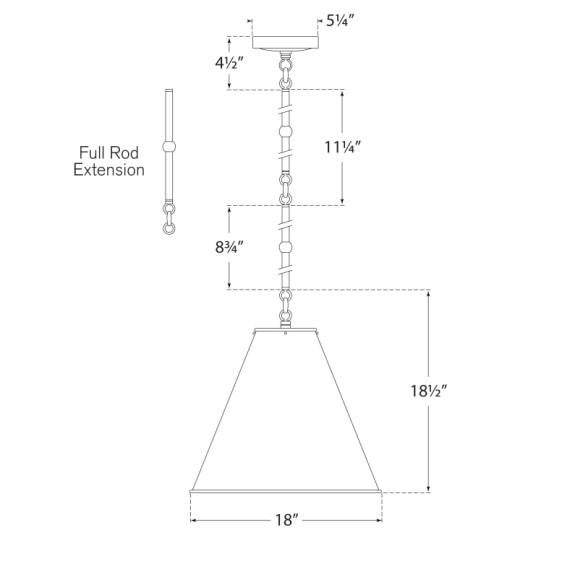 Visual Comfort Thomas O'Brien for Visual Comfort Signature Goodman Medium Hanging Light in Bronze & Hand-Rubbed Antique Brass with Bronze Shade For Sale - Image 4 of 4