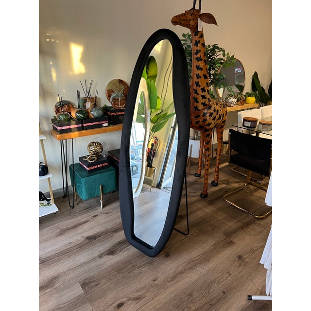 Contemporary Black Full Length Mirror 63” For Sale - Image 3 of 8