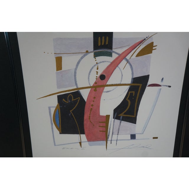 Late 20th Century Set of 4 Alfred Gockel Emotion I-Iv Hand Signed Abstract Lithographs Framed For Sale - Image 4 of 11
