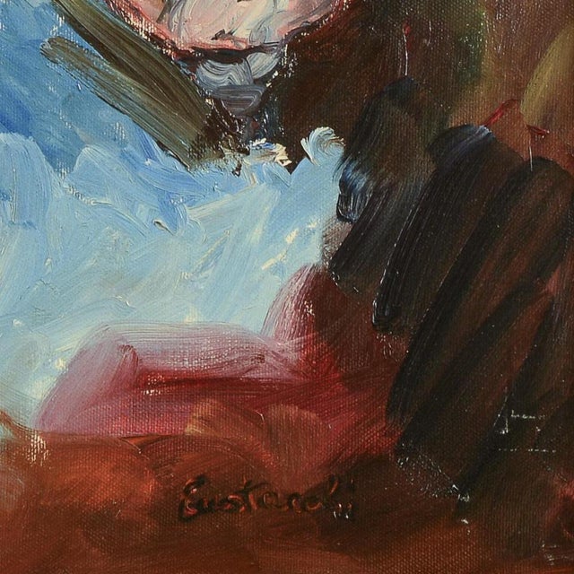 Oil painting on canvas carlo eustacchi title desperation pain death fear xx century measurements 75.5 x 3 x h 75.5...