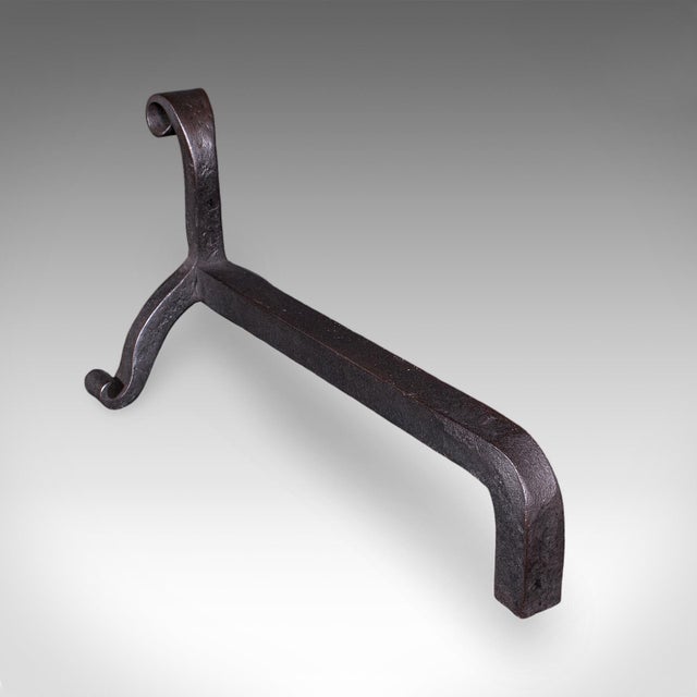 Late 19th Century Pair of Antique Firedogs, English, Estate Made Wrought Iron, Andirons, Victorian For Sale - Image 5 of 10