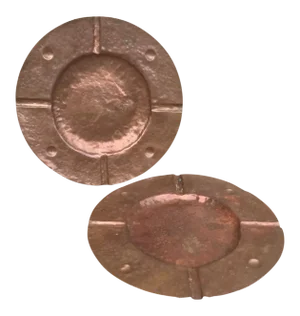 ** 1920s Jarvie Arts & Crafts Hammered Copper Chargers A Pair
