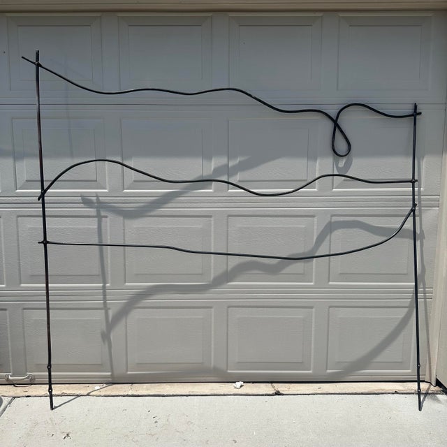 Contemporary Hand Forged Iron One of a Kind Abstract King Headboard For Sale - Image 3 of 7