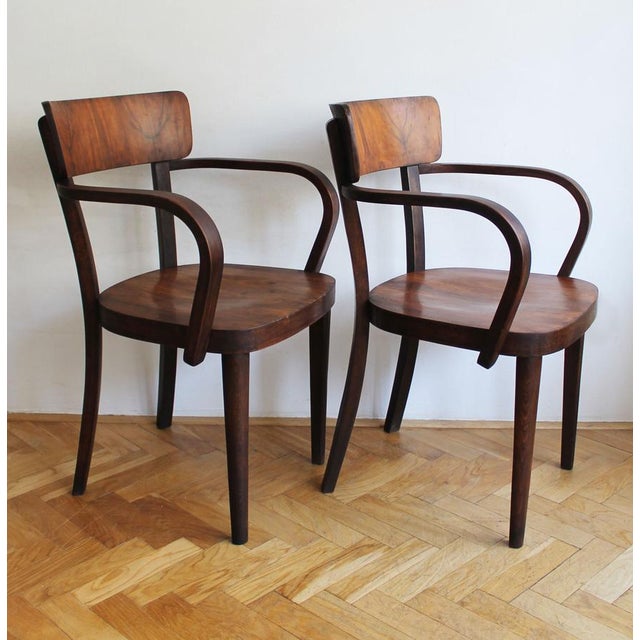 This pair of chairs is an original production by tatra, listed in the company’s 1939 catalogue as model s400. They are a...