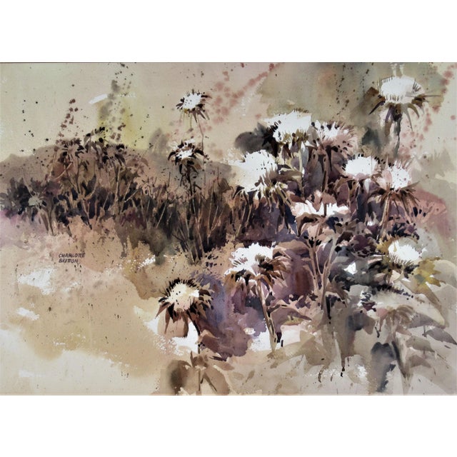This artwork "Untitled, Flowers" is a watercolor on paper by noted California artist Charlotte Britton, American, b.1938....