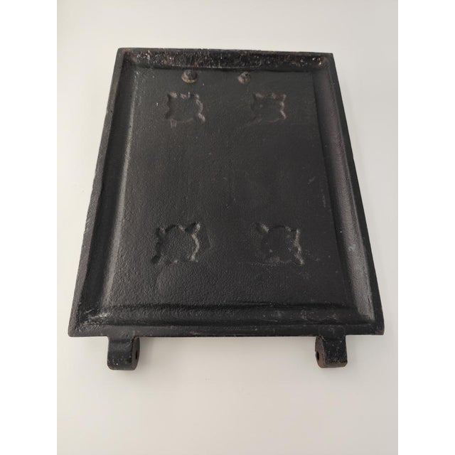 Metal Vintage Cast Iron Fireplace Plate, 1950s For Sale - Image 7 of 8