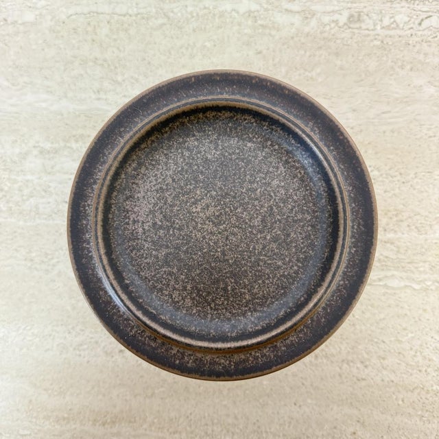 Brown Vintage Plates by Ulla Procope for Arabia, 1970s, Set of 9 For Sale - Image 8 of 18