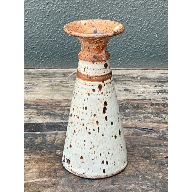 Late 20th Century Vintage Original Studio Pottery Stripe Vase For Sale - Image 5 of 12