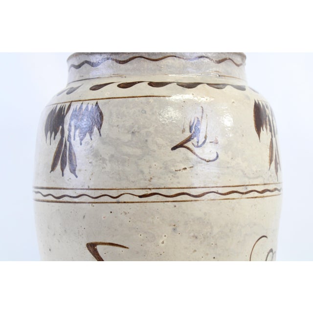 Contemporary Terra Cotta Pot With Creamy Tan Glaze For Sale - Image 3 of 7