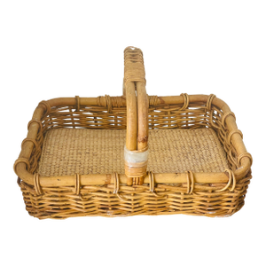 French Antique Wicker Market Boulangerie Basket